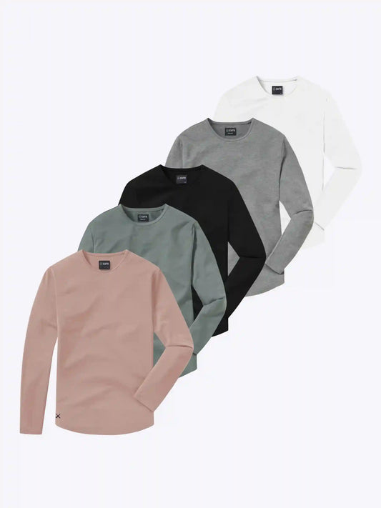 AO L/S Curve-Hem Tee 5-Pack
