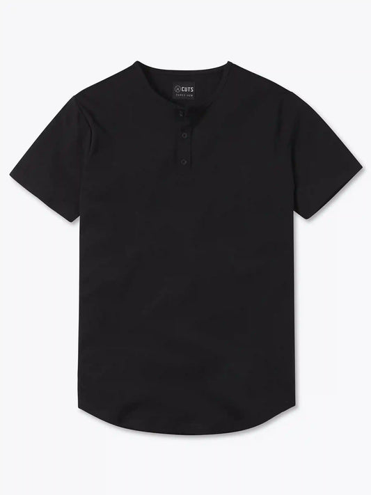 AO Henley Curve-Hem | Black Signature-fit PYCA Pro®