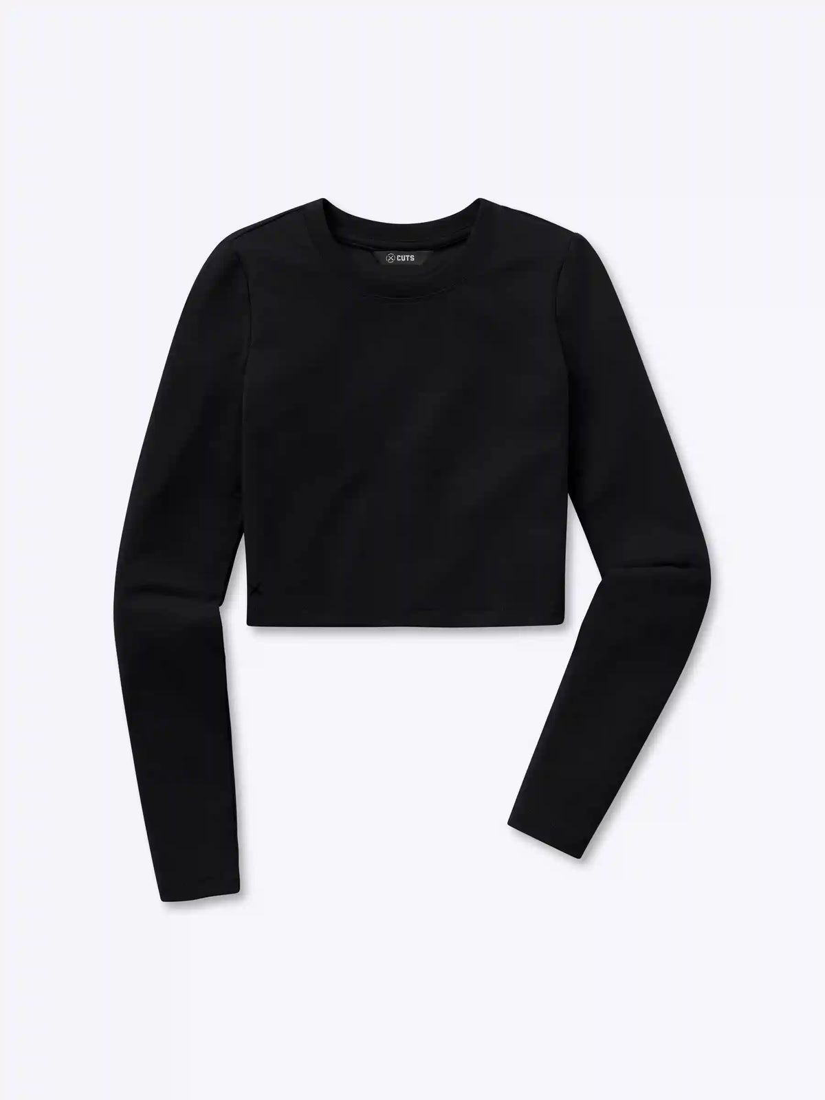 Long Sleeve Tomboy Tee Cropped | White Slim-fit Tomboy-Cotton™