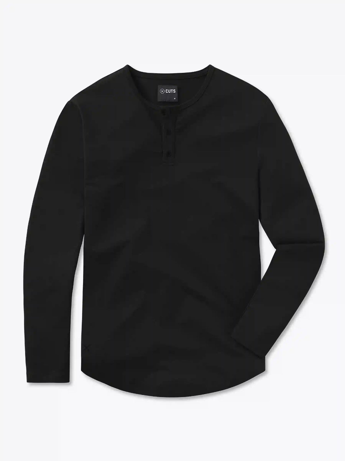 AO Long Sleeve Henley Curve-Hem | White Signature-fit PYCA Pro®