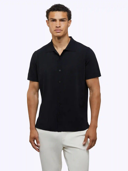 Riviera Knit Button Up | Burnt Oak Signature-Fit