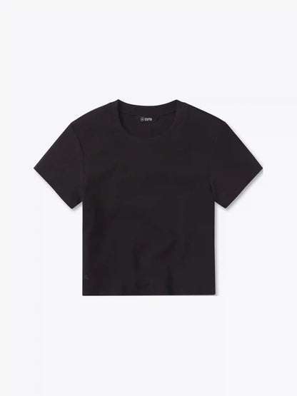 Tomboy Tee Cropped | Black Slim-fit Tomboy-Cotton™