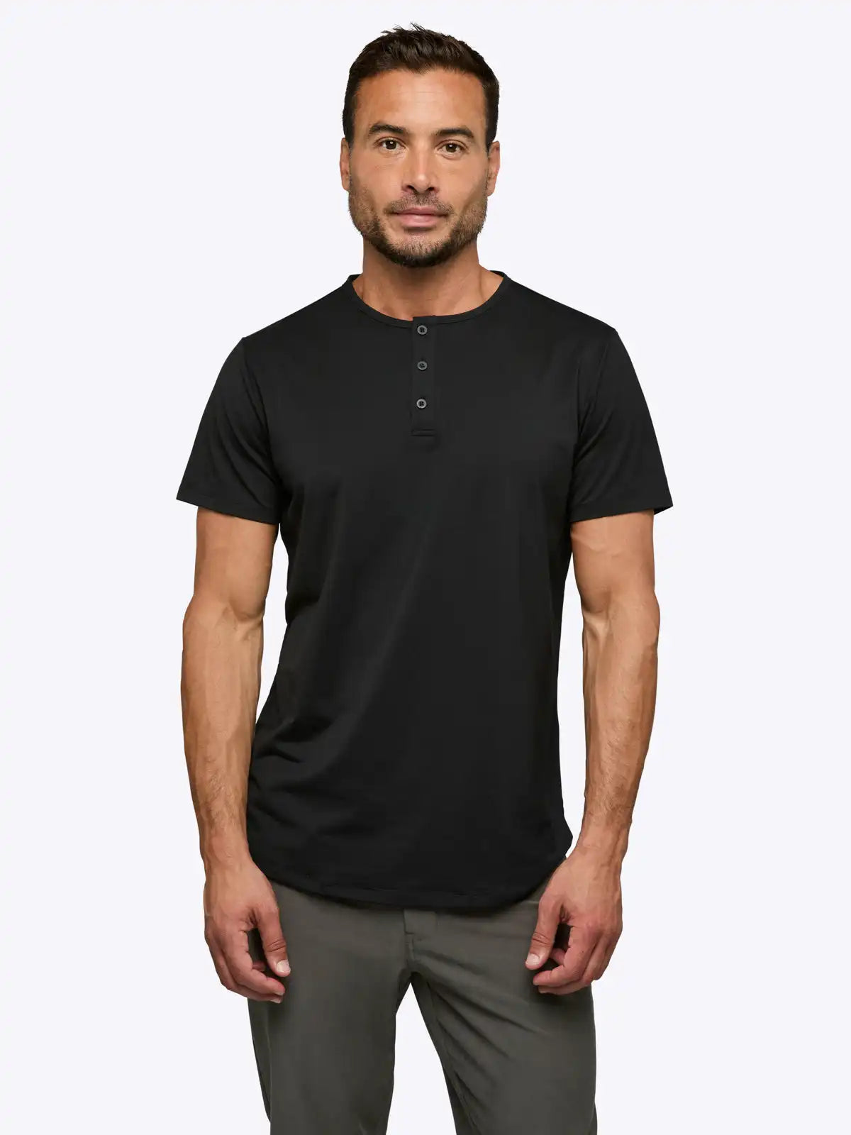 AO Henley Curve-Hem | Black Signature-fit PYCA Pro®