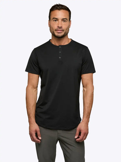 AO Henley Curve-Hem | Black Signature-fit PYCA Pro®