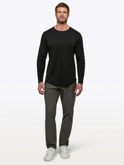 AO Long Sleeve Curve-Hem Tee | Black Signature-fit PYCA Pro®