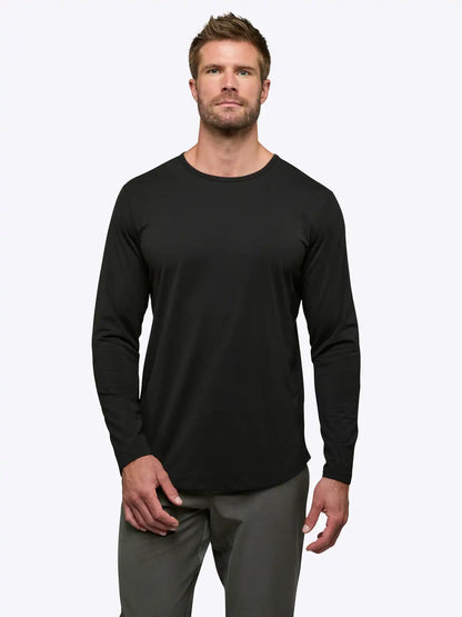 AO Long Sleeve Curve-Hem Tee | Black Signature-fit PYCA Pro®