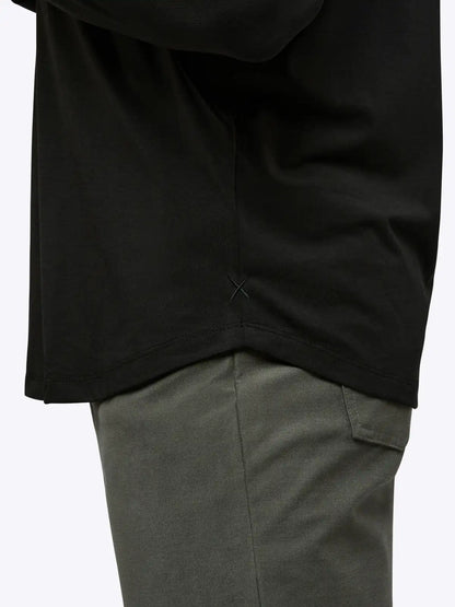 AO Long Sleeve Curve-Hem Tee | Black Signature-fit PYCA Pro®