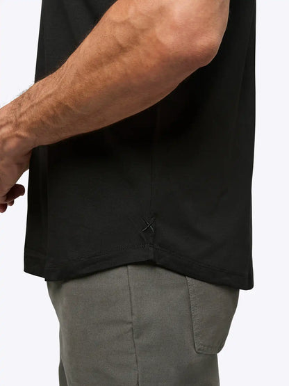 AO V-Neck Curve-Hem Tee | White Signature-fit PYCA Pro®