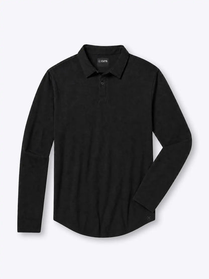 AO Long Sleeve Polo | White Signature-Fit PYCA Pro®