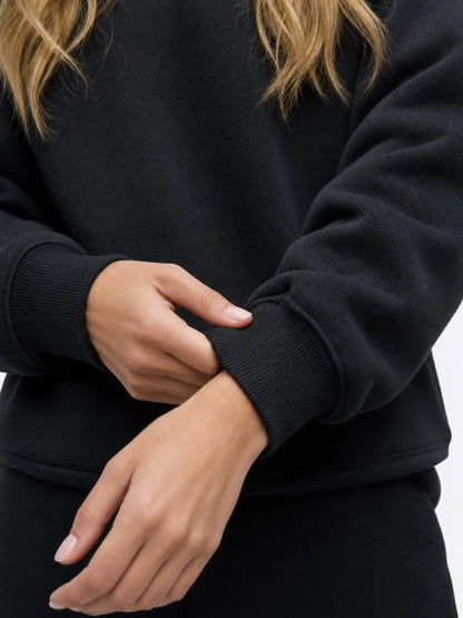 Divine Fleece Oversized Q-Zip | Obsidian
