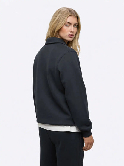 Divine Fleece Oversized Q-Zip | Obsidian