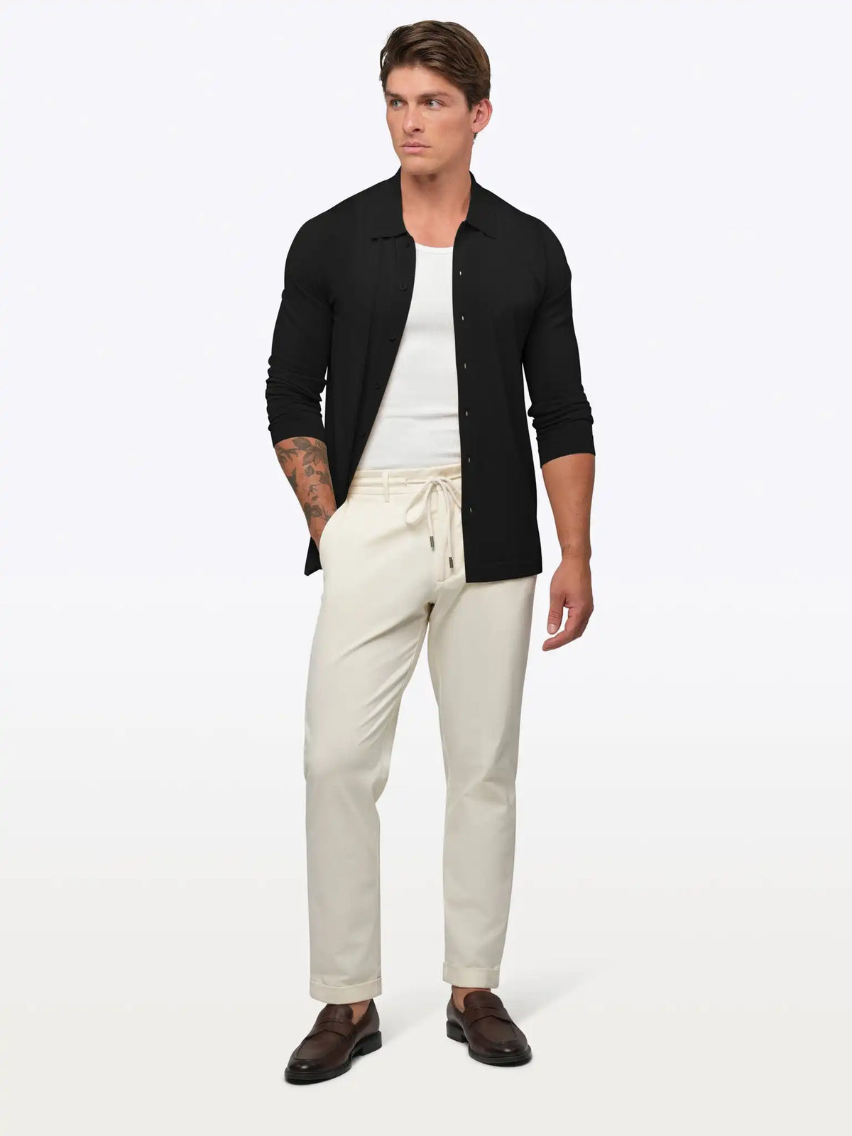 Riviera Knit Long Sleeve Button Up | Pacific Blue Signature-Fit