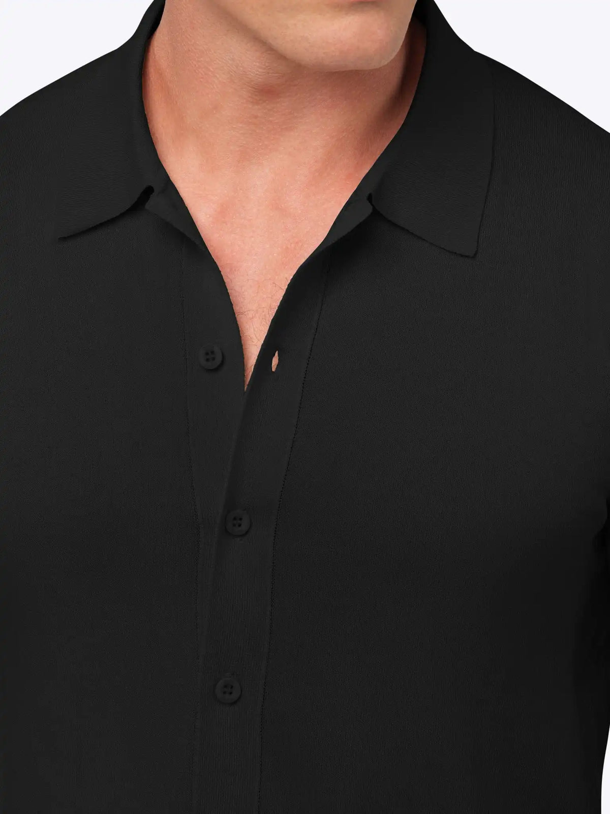 Riviera Knit Long Sleeve Button Up | Pacific Blue Signature-Fit