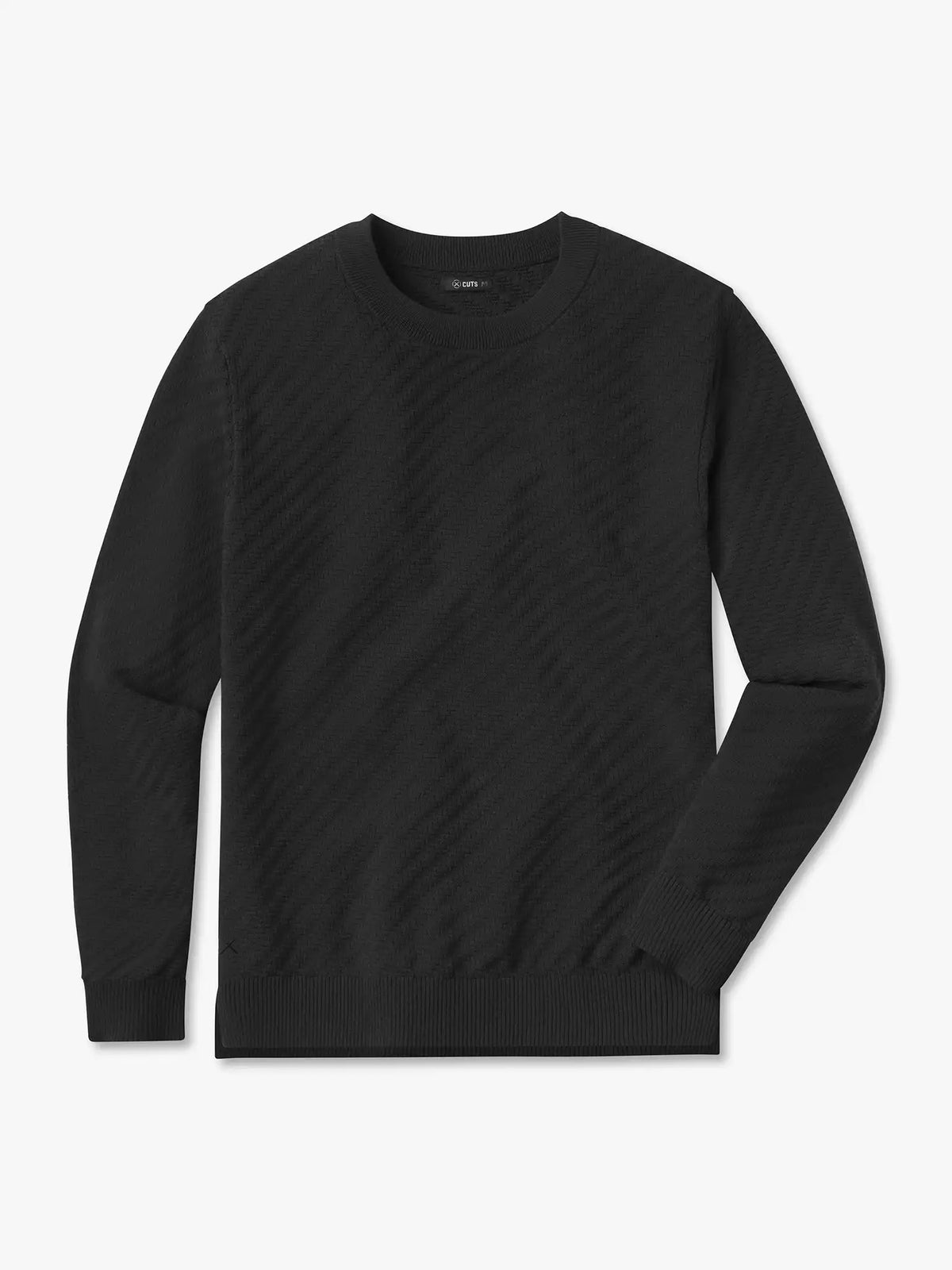 Riviera Knit Long Sleeve Textured Tee | Burnt Oak Signature-Fit