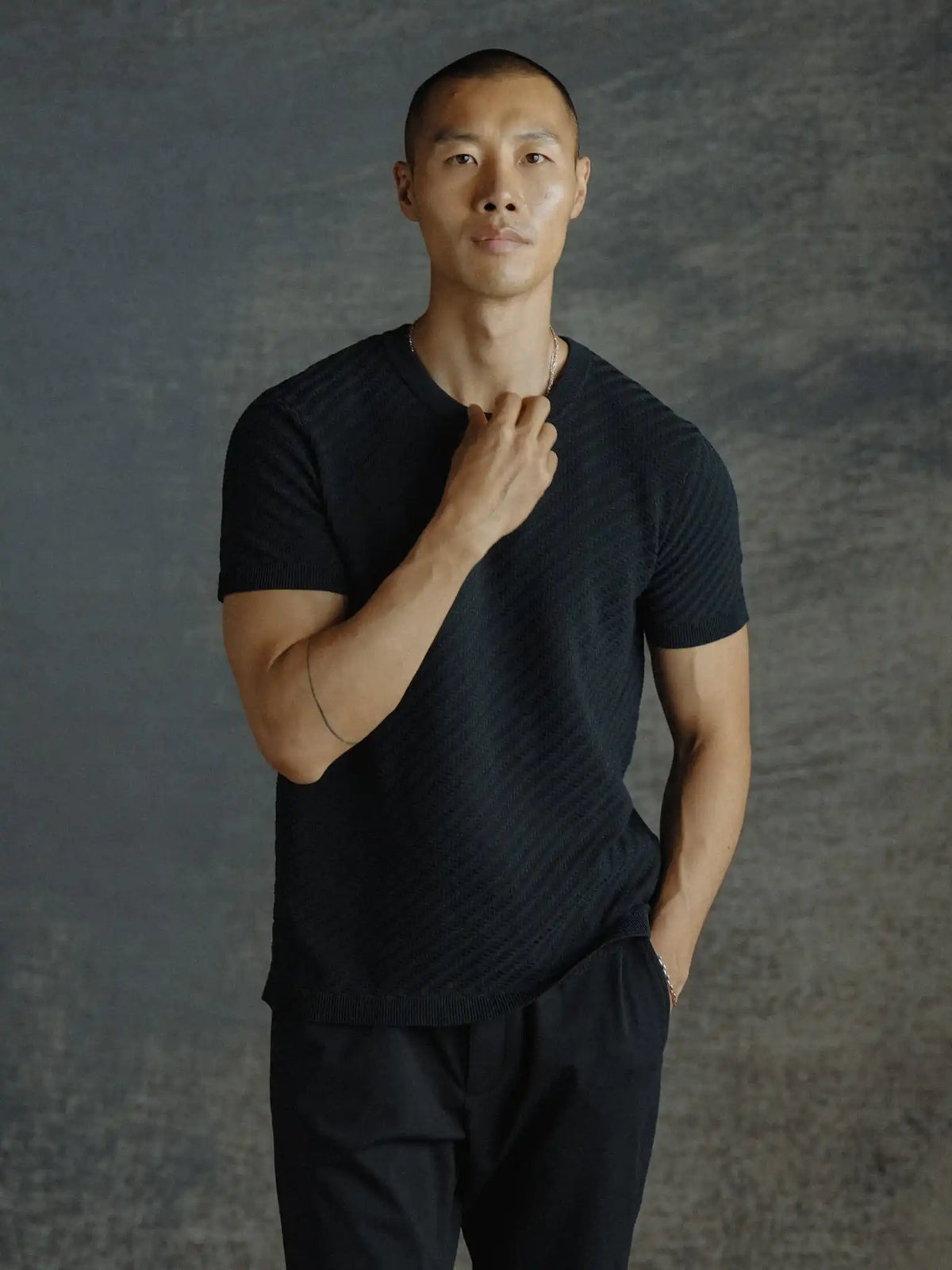 Riviera Knit Textured Tee | Sand Dune Signature-Fit