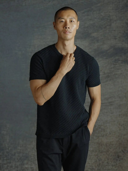 Riviera Knit Textured Tee | Sand Dune Signature-Fit