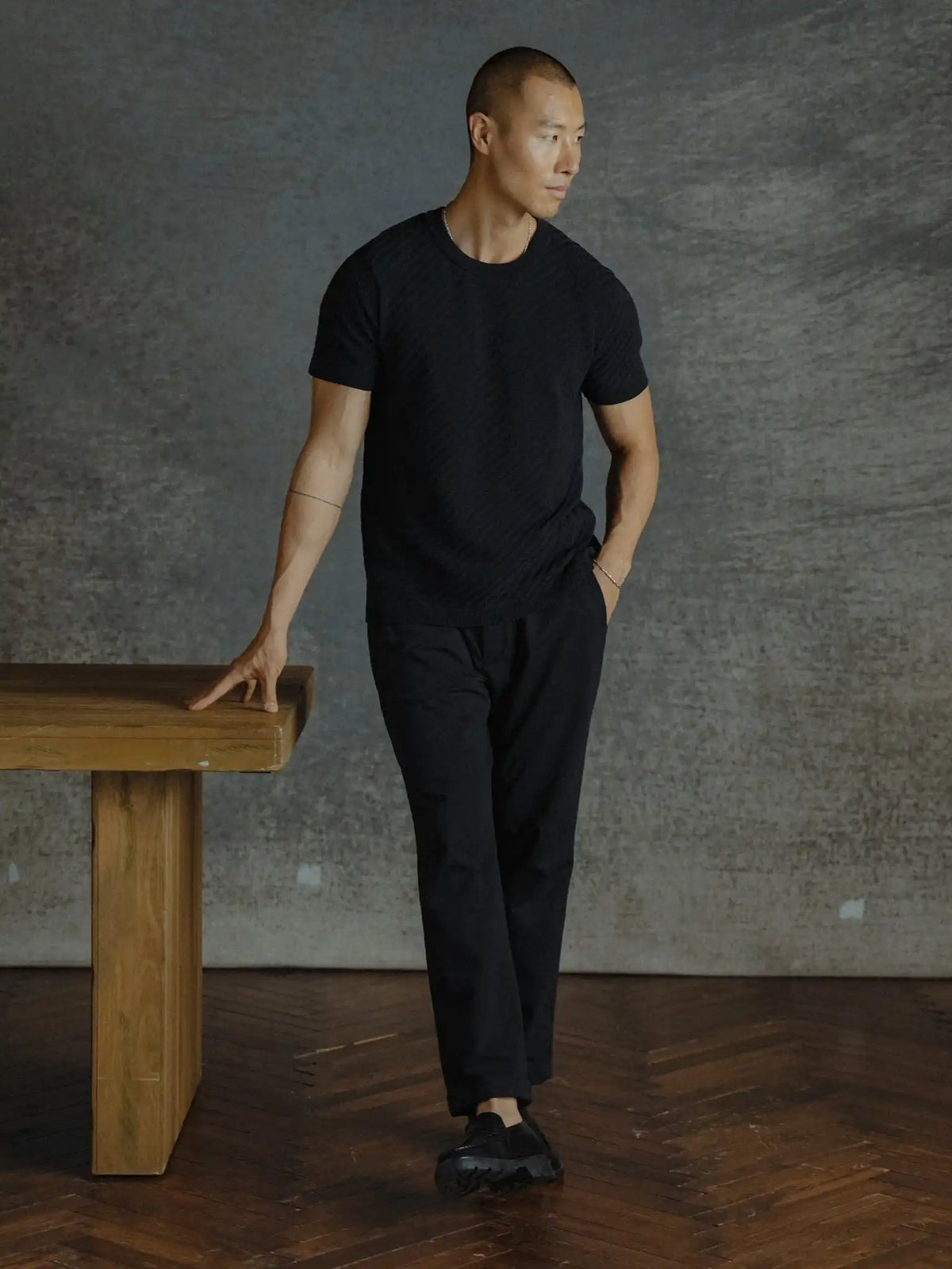Riviera Knit Textured Tee | Sand Dune Signature-Fit