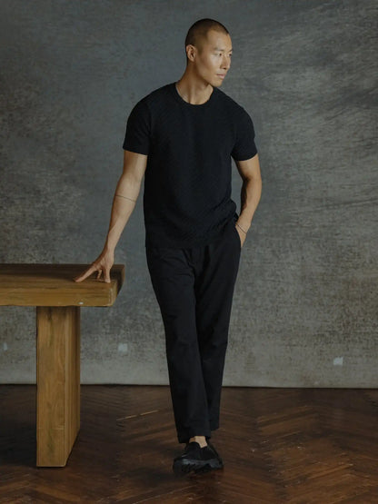 Riviera Knit Textured Tee | Sand Dune Signature-Fit