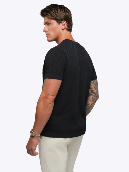 Riviera Knit Textured Tee | Sand Dune Signature-Fit