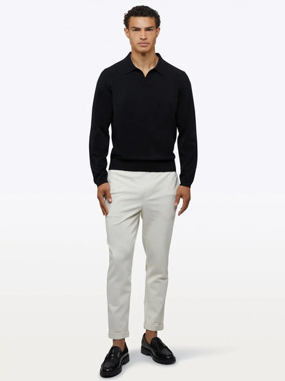 Riviera Knit Long Sleeve Polo | Merlot Signature-Fit