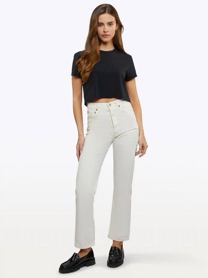 Almost Friday Tee Cropped | White Classic-fit PYCA Pro®