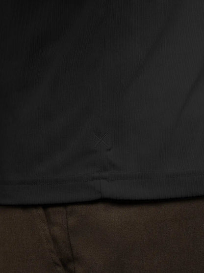 SoHo Ribbed Long Sleeve Polo | Sand Dune Signature-Fit