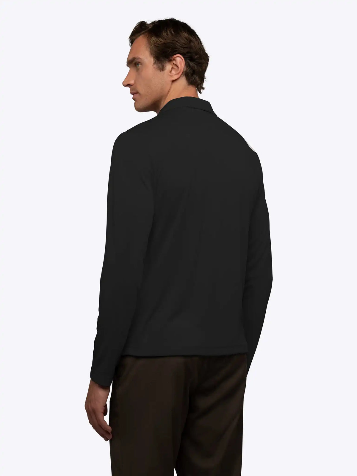 SoHo Ribbed Long Sleeve Polo | Sand Dune Signature-Fit