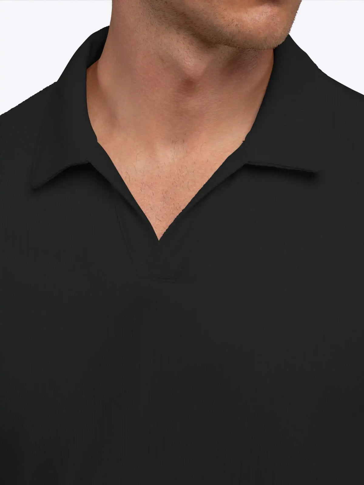SoHo Ribbed Long Sleeve Polo | Sand Dune Signature-Fit