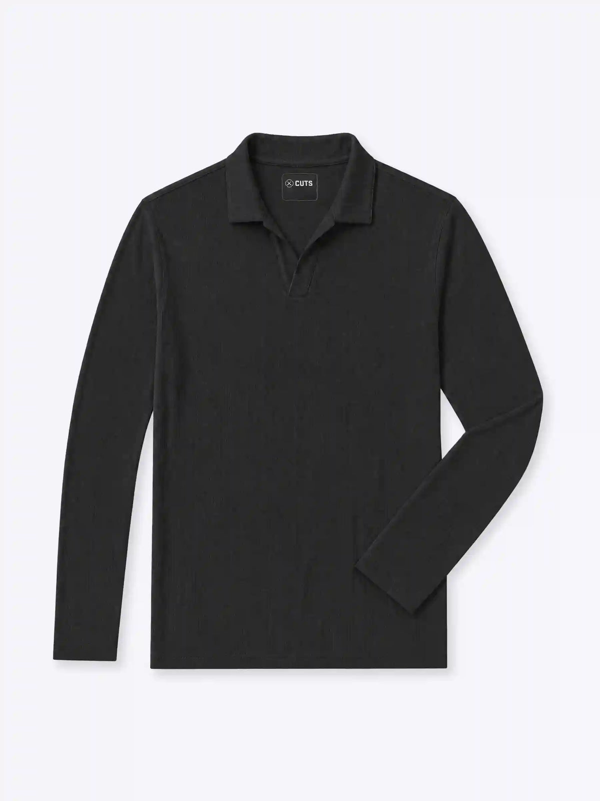SoHo Ribbed Long Sleeve Polo | Sand Dune Signature-Fit