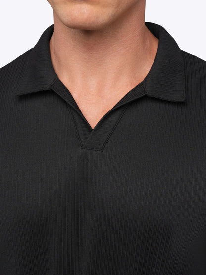 SoHo Ribbed Polo | Pacific Blue Signature-Fit