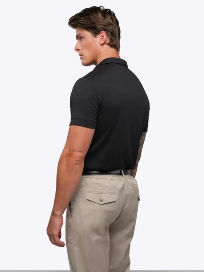 SoHo Ribbed Polo | Pacific Blue Signature-Fit