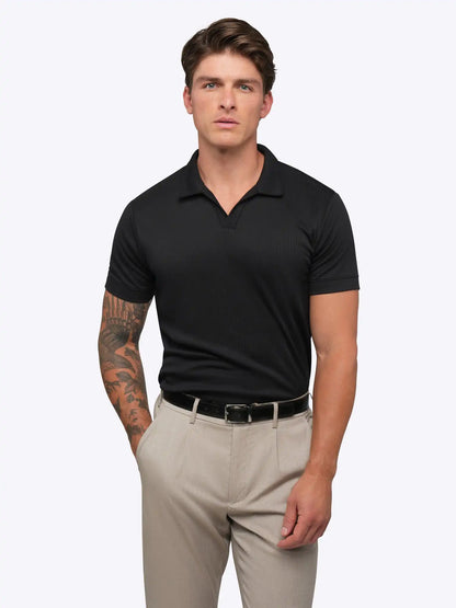 SoHo Ribbed Polo | Pacific Blue Signature-Fit