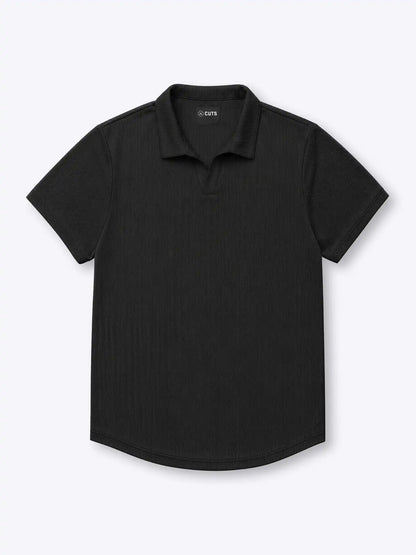 SoHo Ribbed Polo | Pacific Blue Signature-Fit