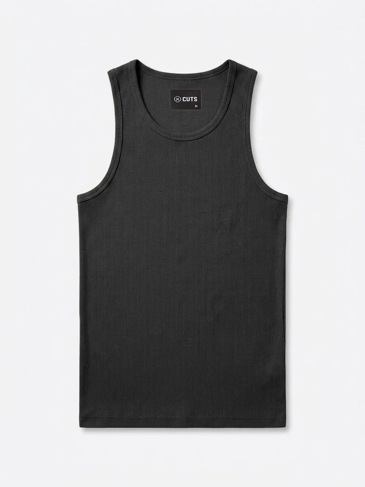 Essential Fitted Rib Tank | Black Form-Fitting