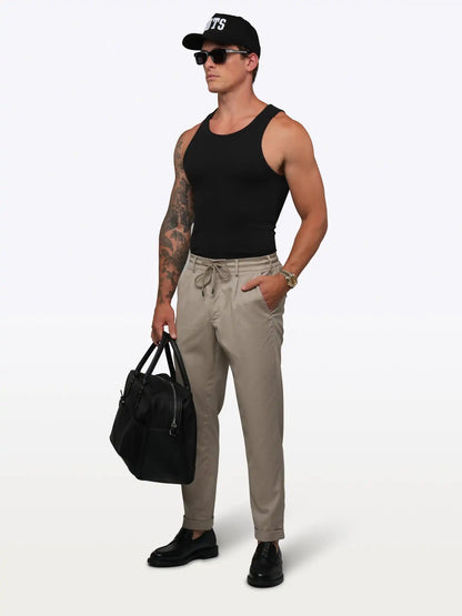 Essential Fitted Rib Tank | Black Form-Fitting
