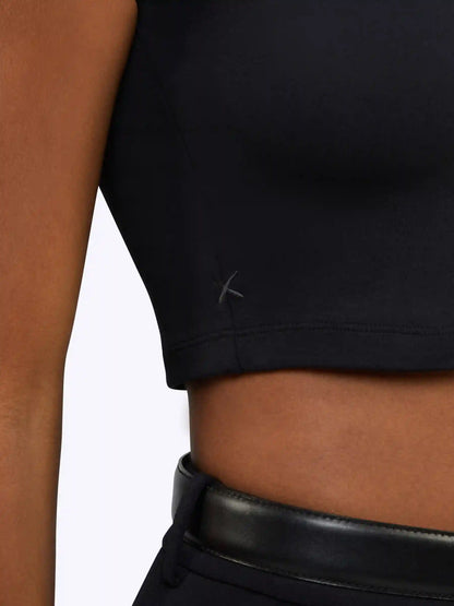 Tomboy Tee Cropped | Black Slim-fit Tomboy-Cotton™