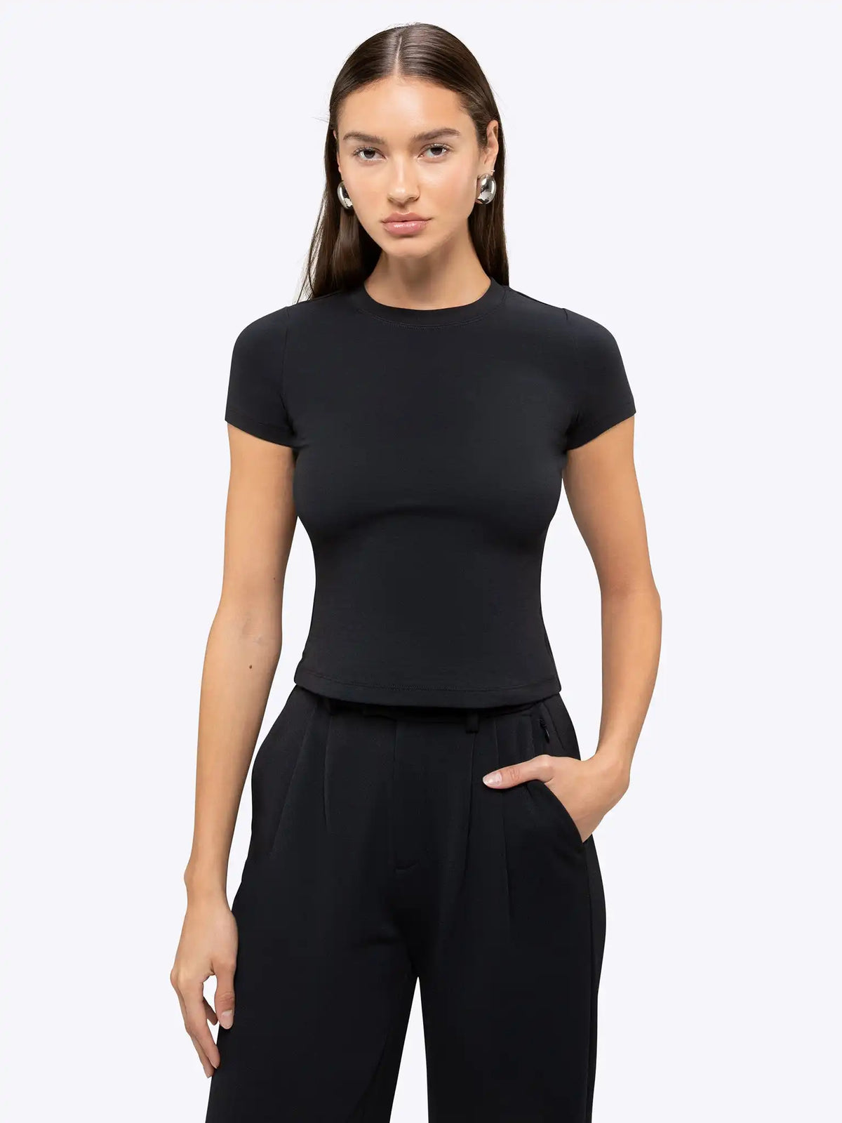 Tomboy Tee | White Slim-Fit Tomboy-Cotton™