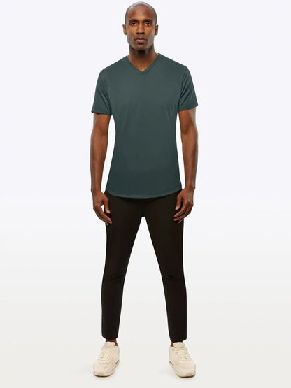 AO V-Neck Curve-Hem Tee | White Signature-fit PYCA Pro®