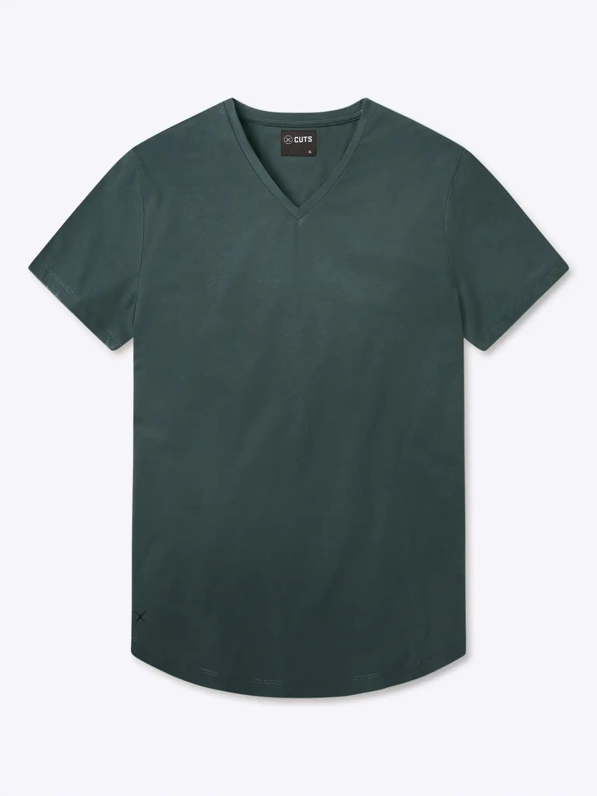 AO V-Neck Curve-Hem Tee | White Signature-fit PYCA Pro®
