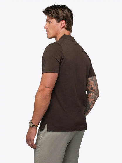Riviera Knit Button Up | Burnt Oak Signature-Fit
