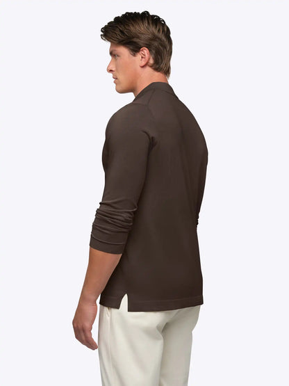 Riviera Knit Long Sleeve Button Up | Pacific Blue Signature-Fit