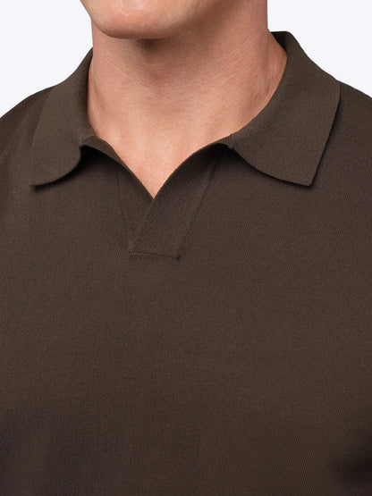 Riviera Knit Long Sleeve Polo | Merlot Signature-Fit