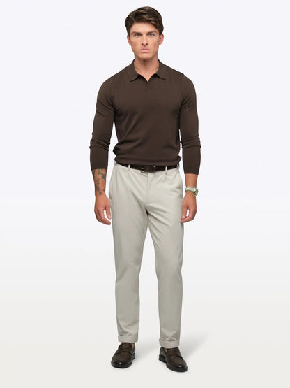 Riviera Knit Long Sleeve Polo | Merlot Signature-Fit