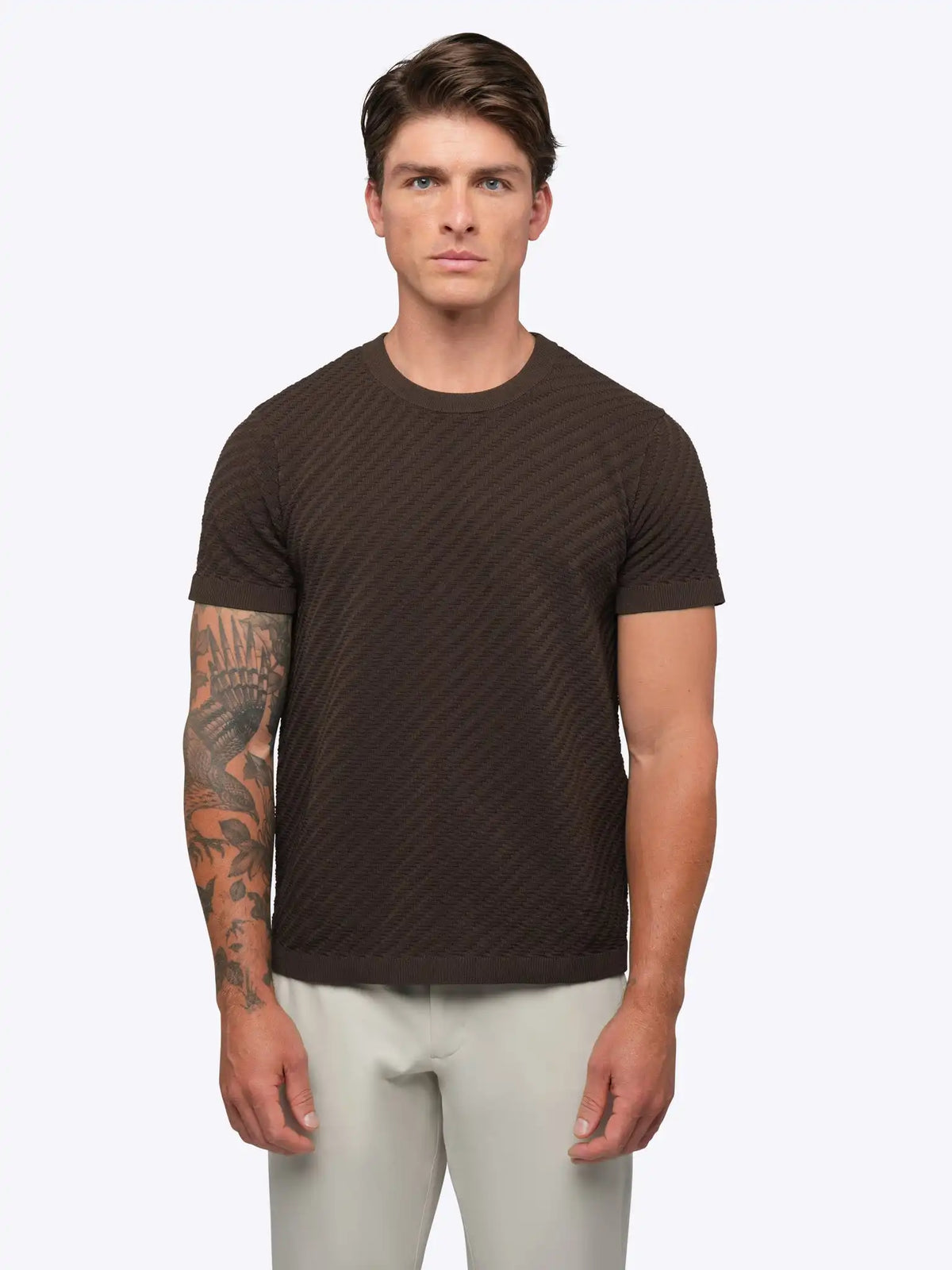 Riviera Knit Textured Tee | Sand Dune Signature-Fit