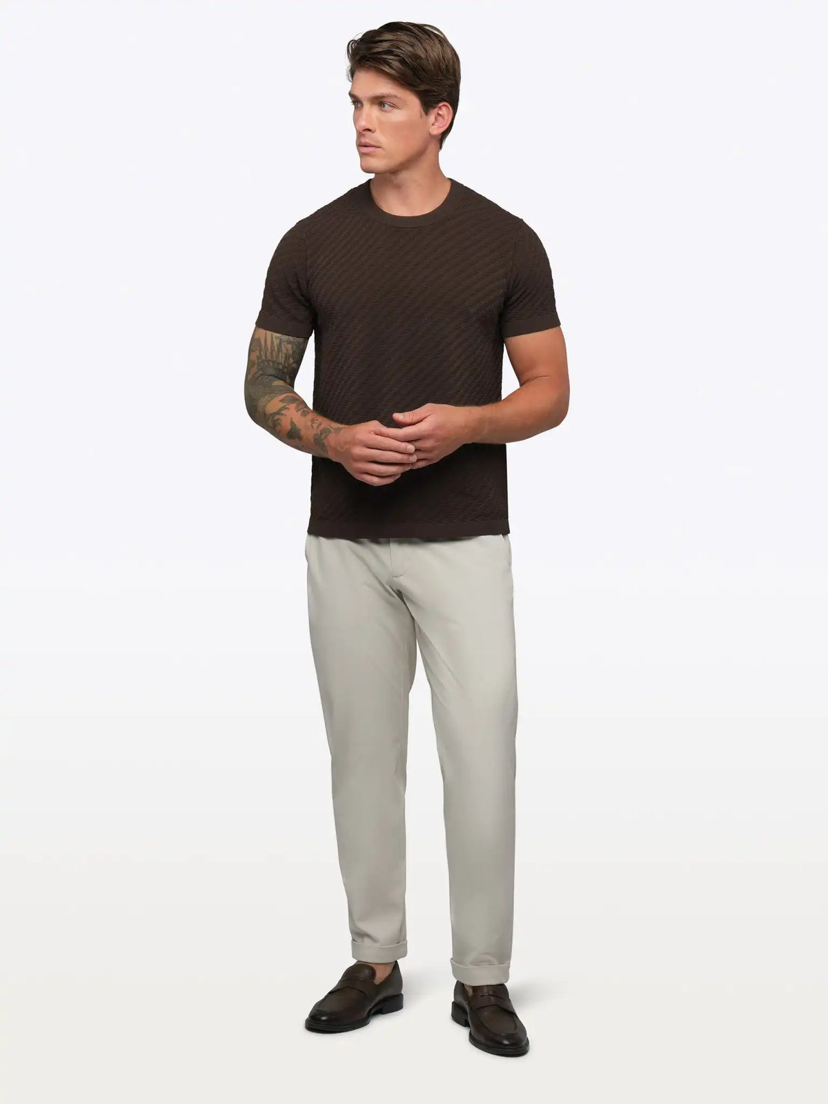 Riviera Knit Textured Tee | Sand Dune Signature-Fit