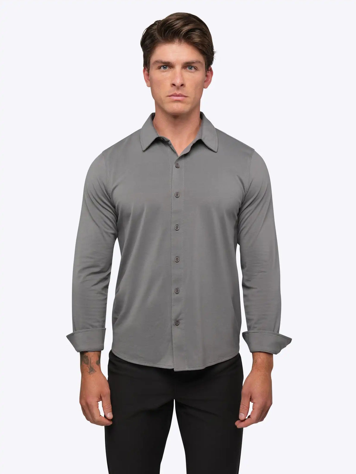 AO Long Sleeve Button Up | White Signature-Fit PYCA Pro®