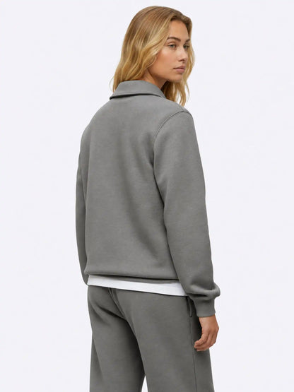 Divine Fleece Oversized Q-Zip | Obsidian