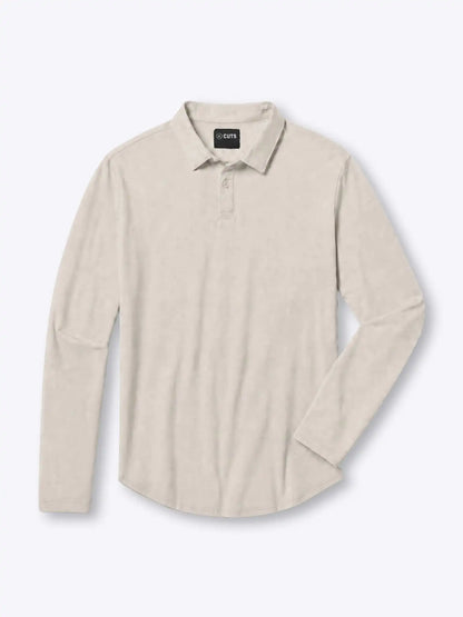 AO Long Sleeve Polo | White Signature-Fit PYCA Pro®