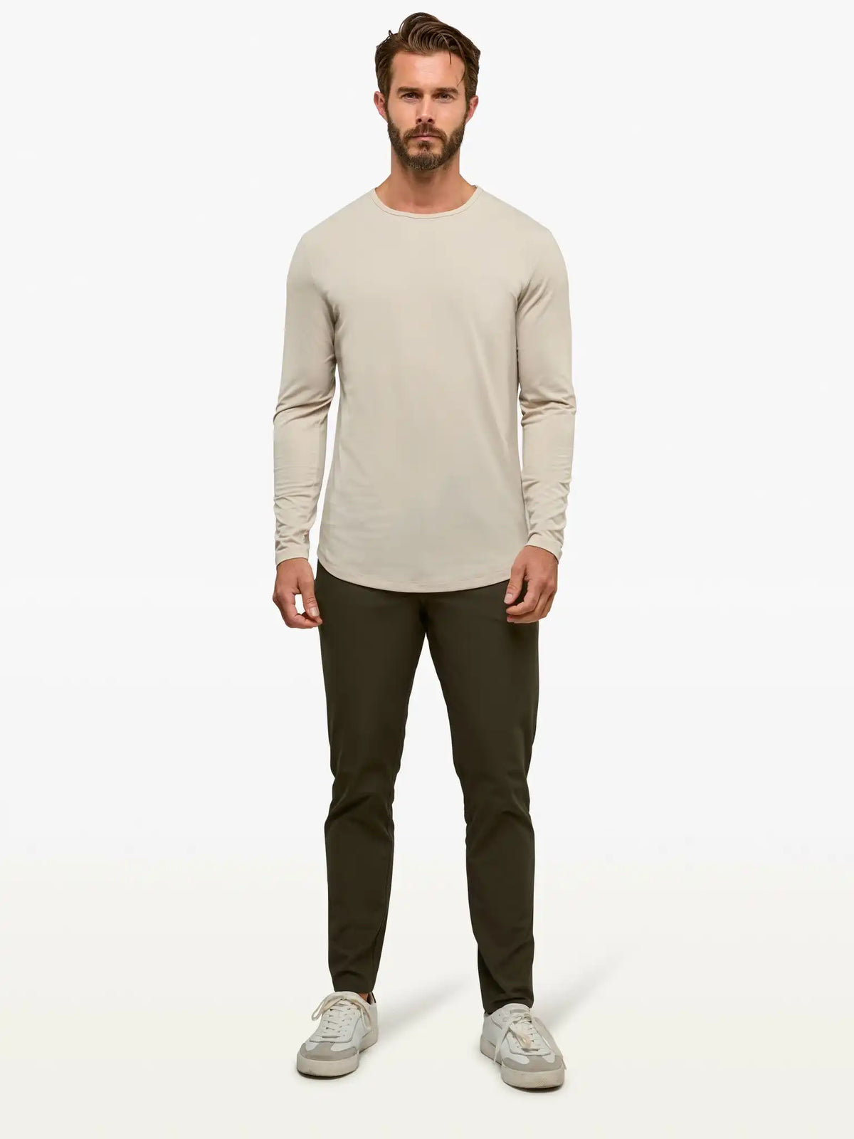 AO Long Sleeve Curve-Hem Tee | Black Signature-fit PYCA Pro®