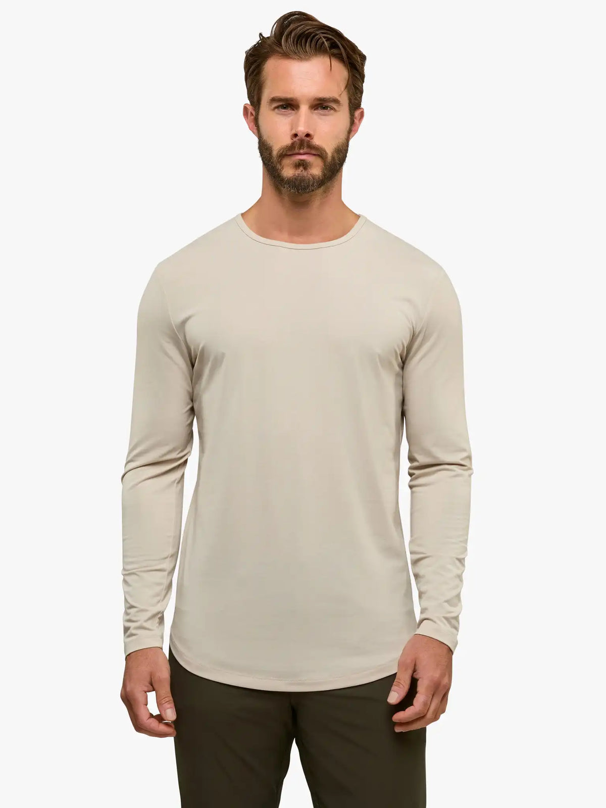 AO Long Sleeve Curve-Hem Tee | Black Signature-fit PYCA Pro®